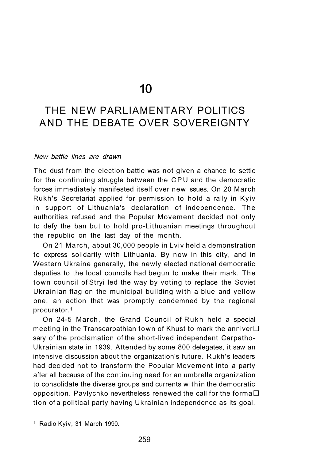 10. the New Parliamentary Politics and the Debate Over