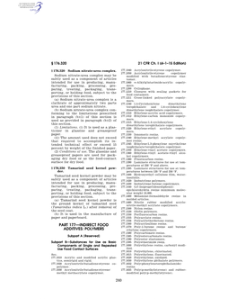 240 Part 177—Indirect Food Additives: Polymers