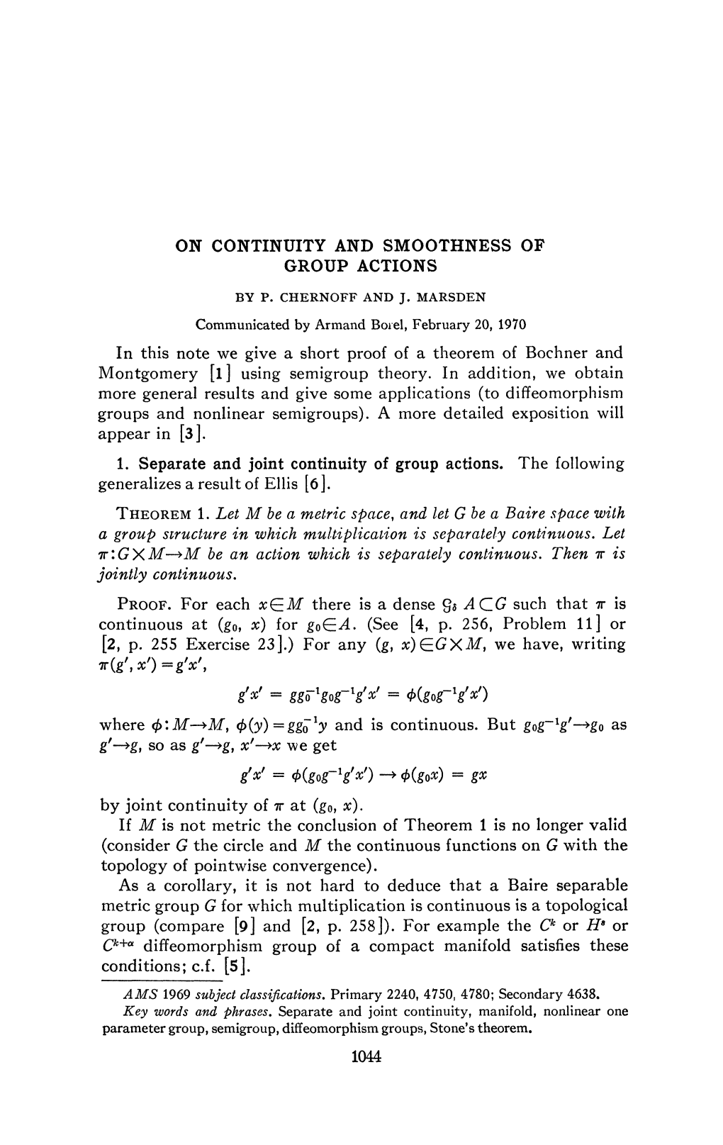 On Continuity and Smoothness of Group Actions