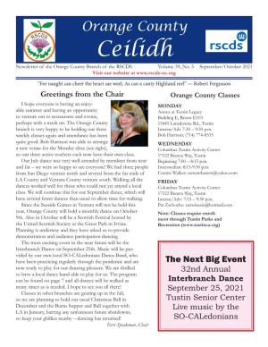 Ceilidh Newsletter of the Orange County Branch of the RSCDS Volume 39, No