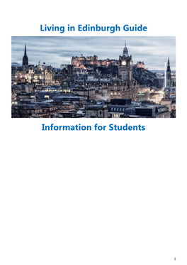 Living in Edinburgh Guide Information for Students