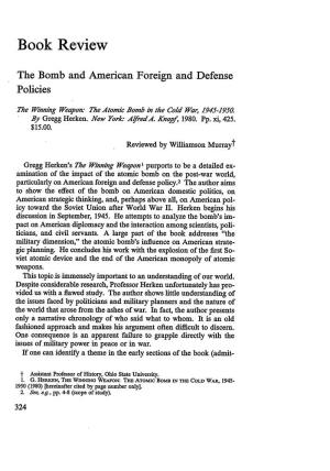 The Bomb and American Foreign and Defense Policies