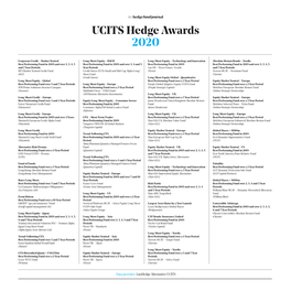 UCITS Hedge Awards 2020