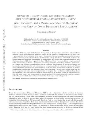 Quantum Theory Needs No'interpretation'but'theoretical