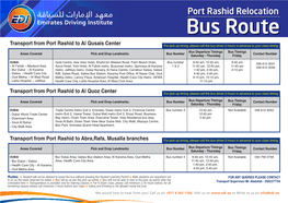 Port Rashid Bus Flyer