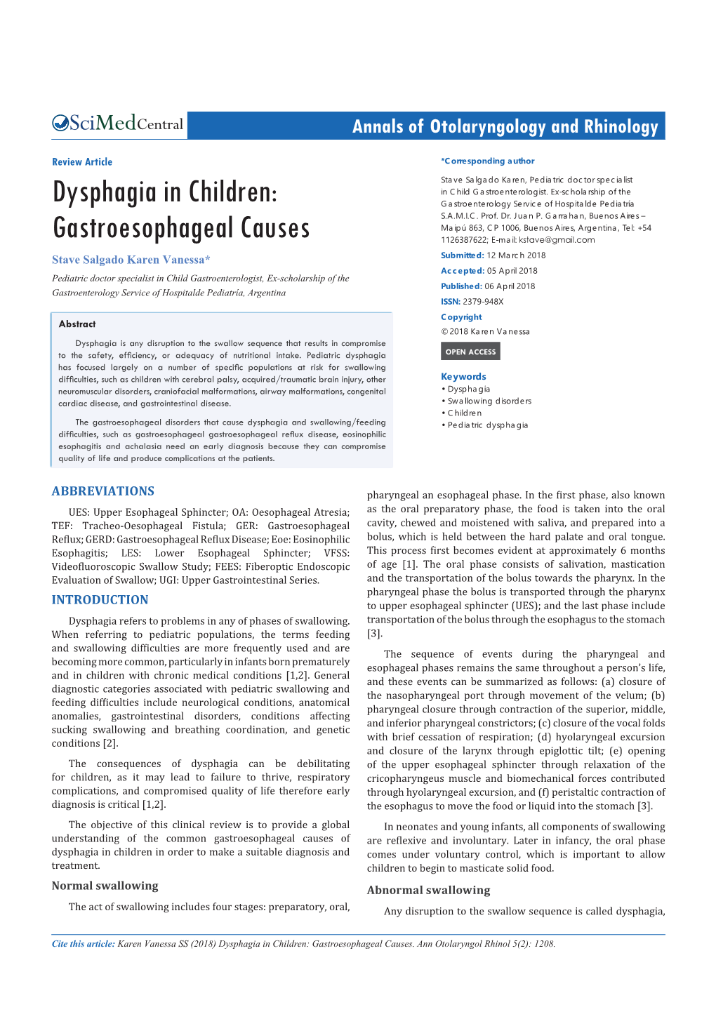 Dysphagia in Children: Gastroesophageal Causes