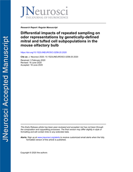 Differential Impacts of Repeated Sampling on Odor Representations