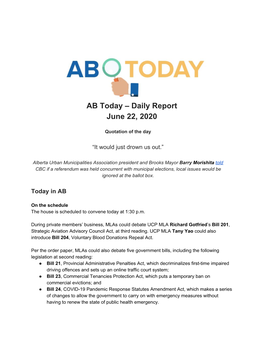 AB Today – Daily Report June 22, 2020
