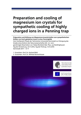 Preparation and Cooling of Magnesium Ion Crystals for Sympathetic Cooling of Highly Charged Ions in a Penning Trap