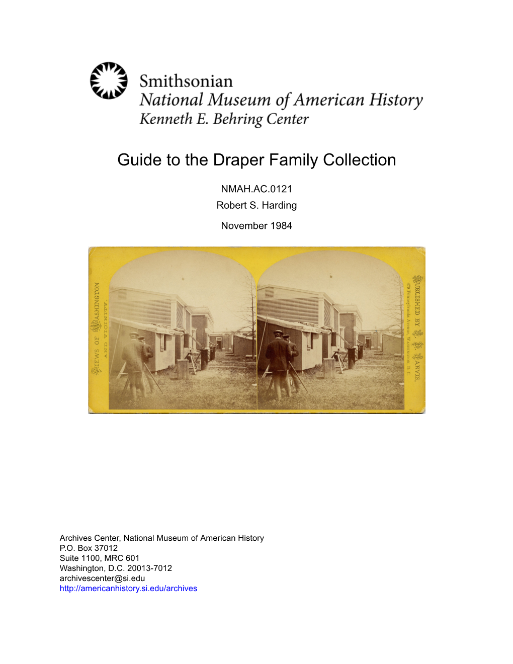 Guide to the Draper Family Collection