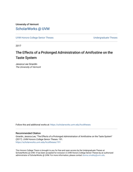 The Effects of a Prolonged Administration of Amifostine on the Taste System
