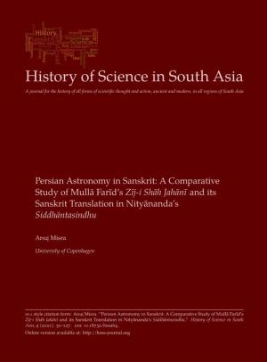 A Comparative Study of Mullā Farīd's Zīj-I Shāh Jahānī and Its Sanskrit
