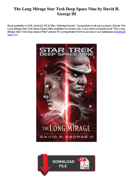 The Long Mirage Star Trek Deep Space Nine by David R