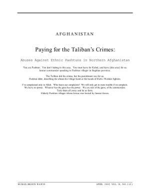 Paying for the Taliban's Crimes