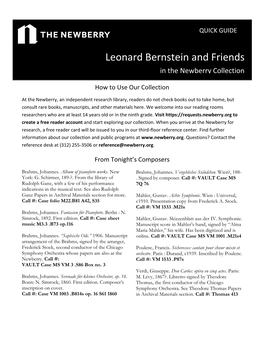 Leonard Bernstein and Friends in the Newberry Collection