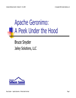 A Peek Under the Hood of Apache Geronimo