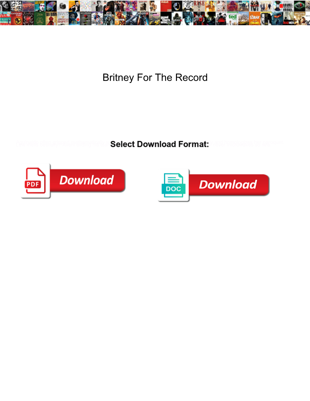 Britney for the Record