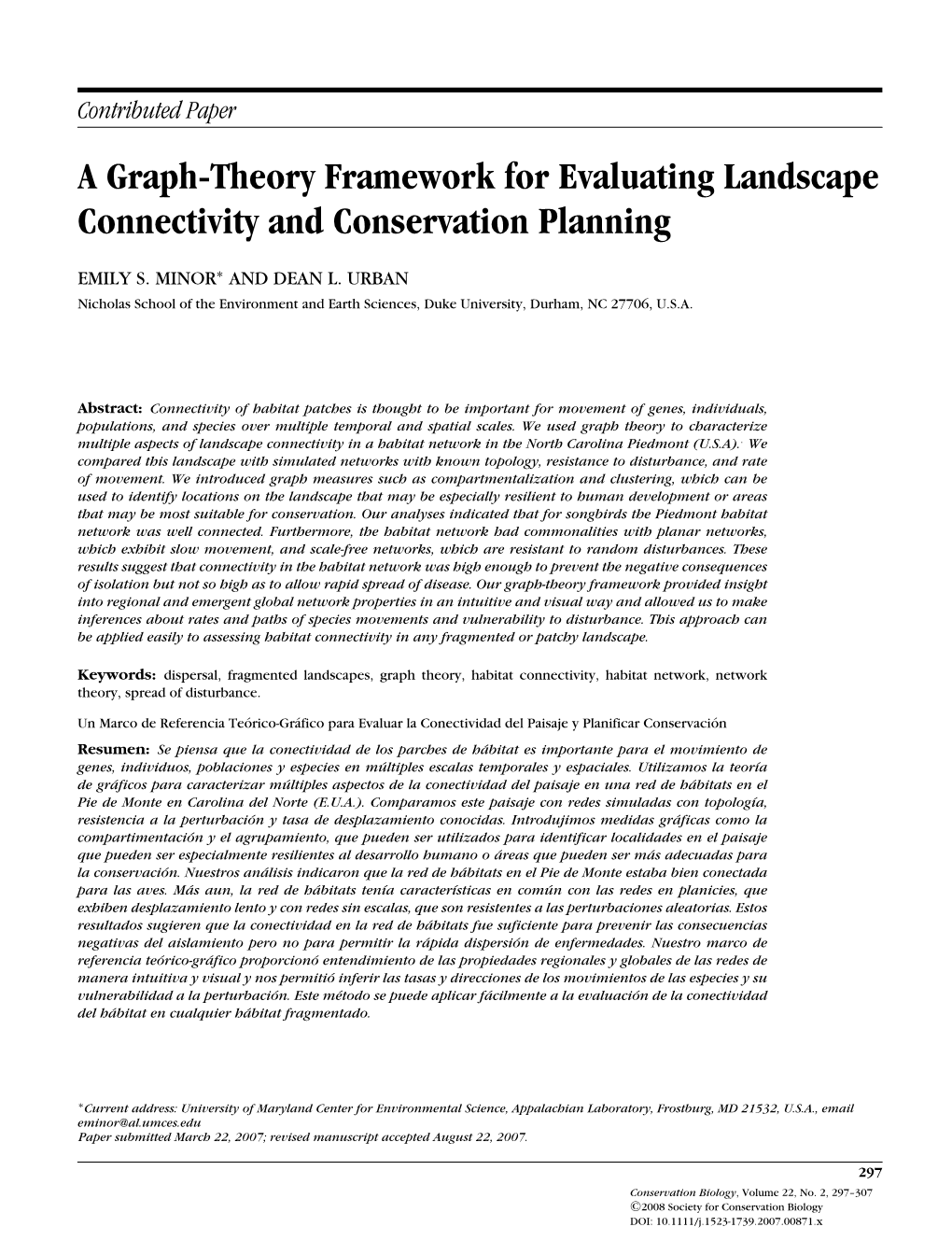 A Graph-Theory Framework for Evaluating Landscape Connectivity and Conservation Planning