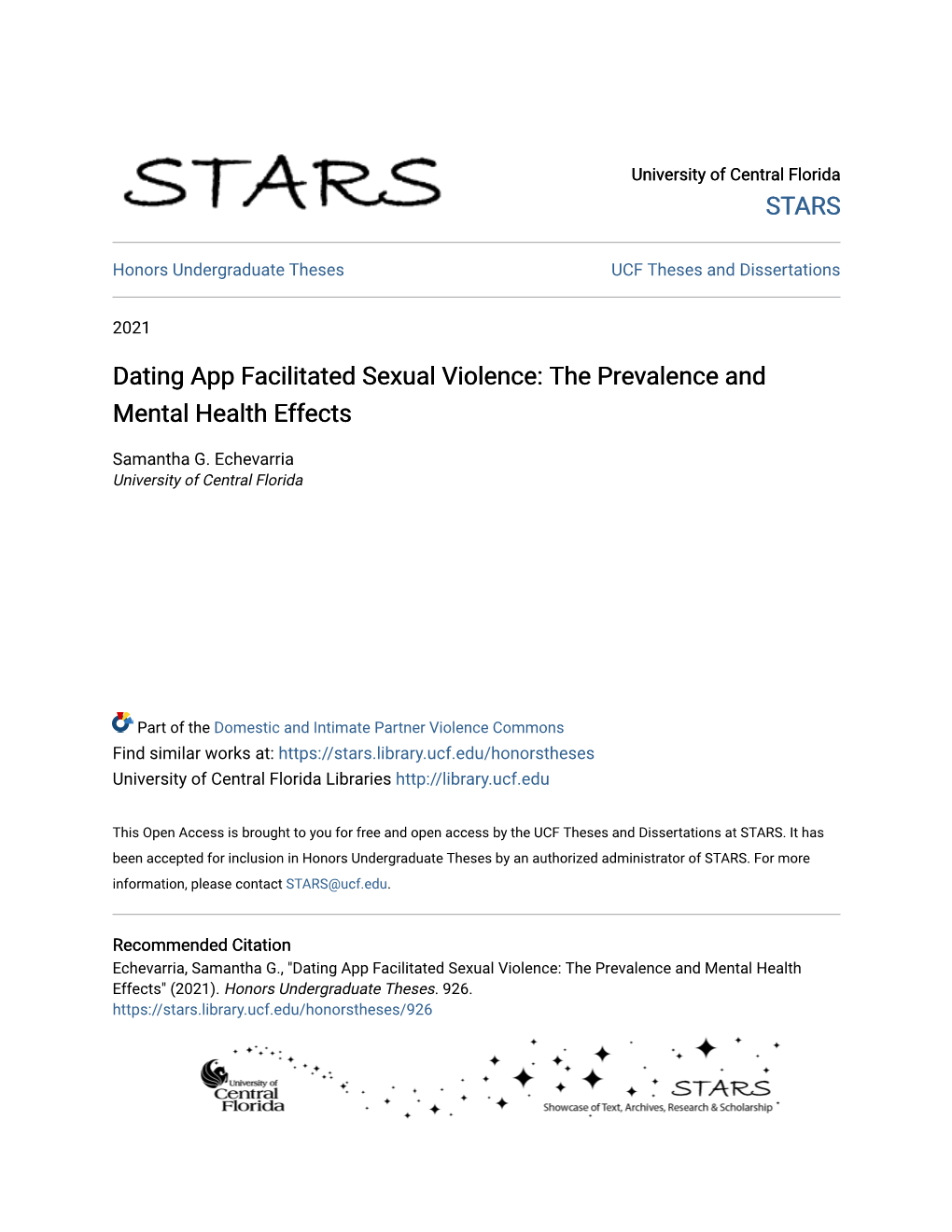 Dating App Facilitated Sexual Violence: the Prevalence and Mental Health Effects