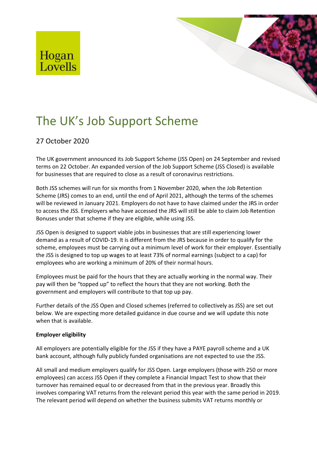 The UK's Job Support Scheme