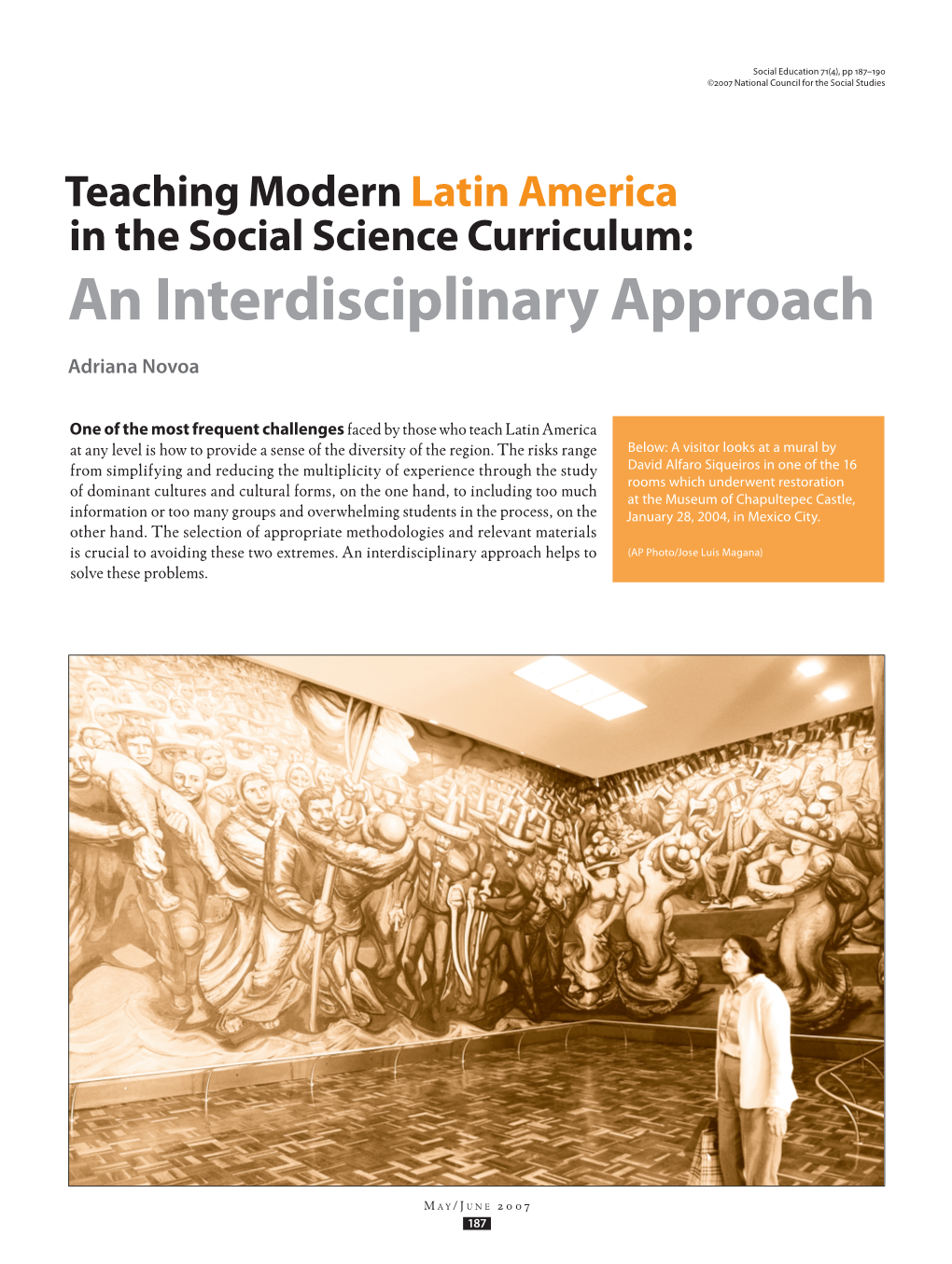 An Interdisciplinary Approach