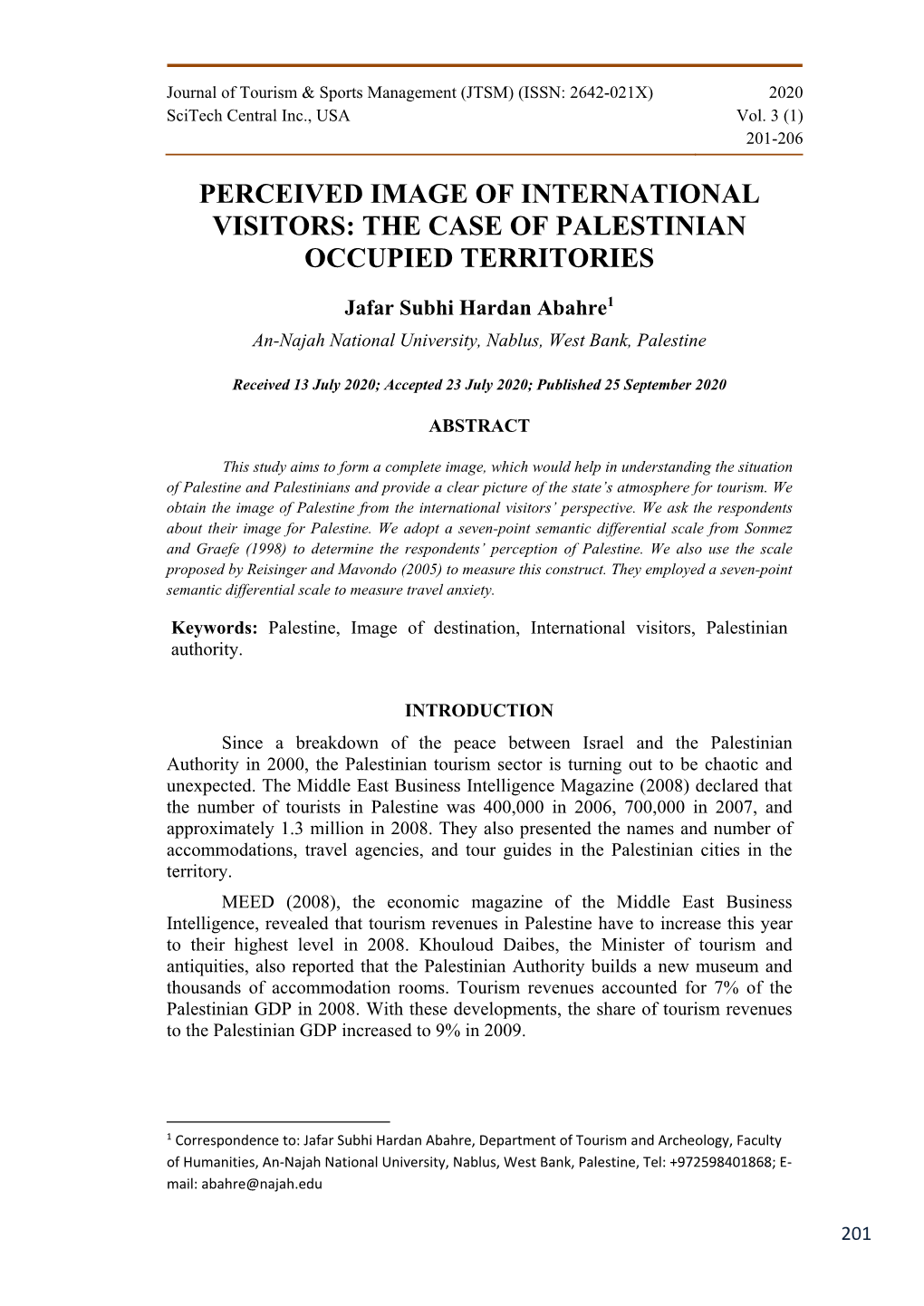 The Case of Palestinian Occupied Territories