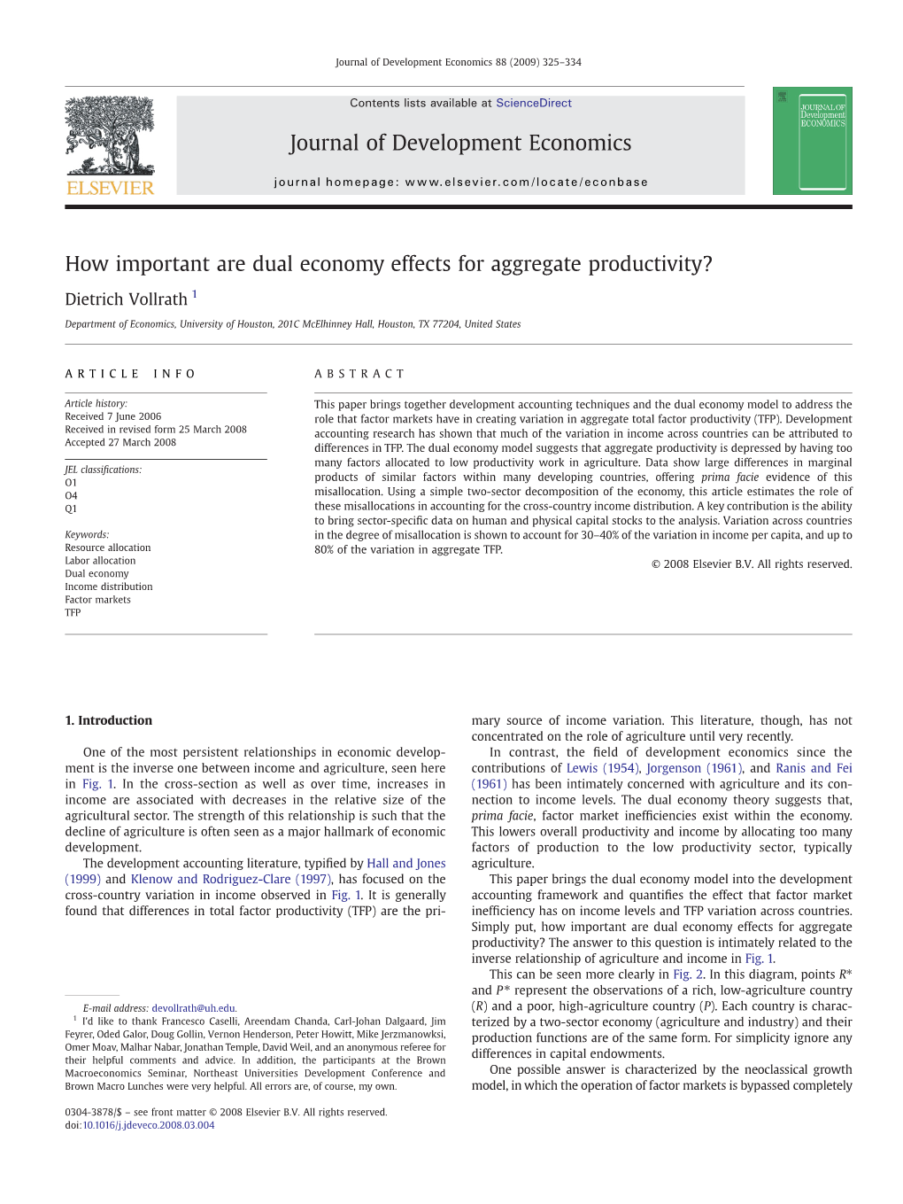 How Important Are Dual Economy Effects for Aggregate Productivity?