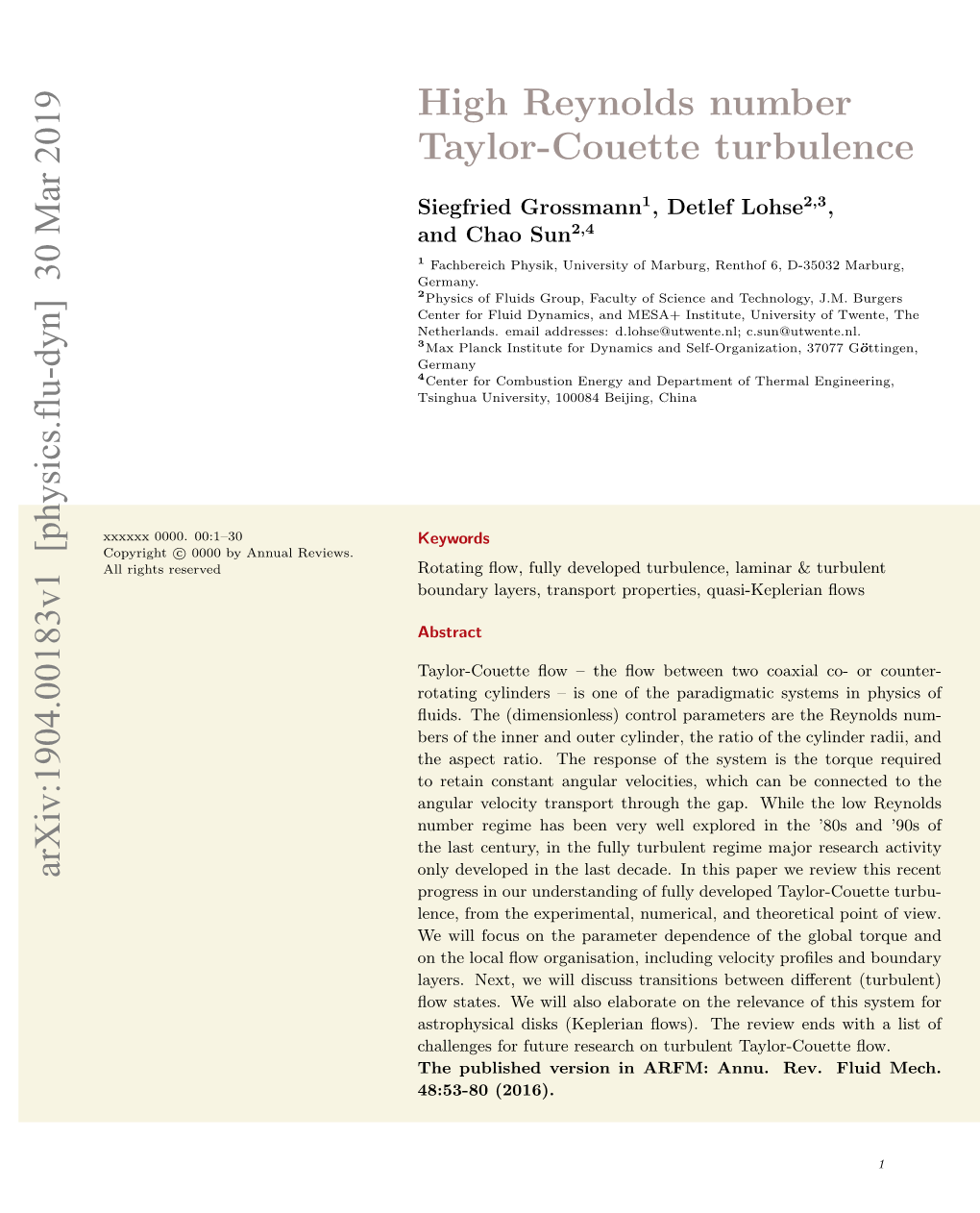 High Reynolds Number Taylor-Couette Turbulence