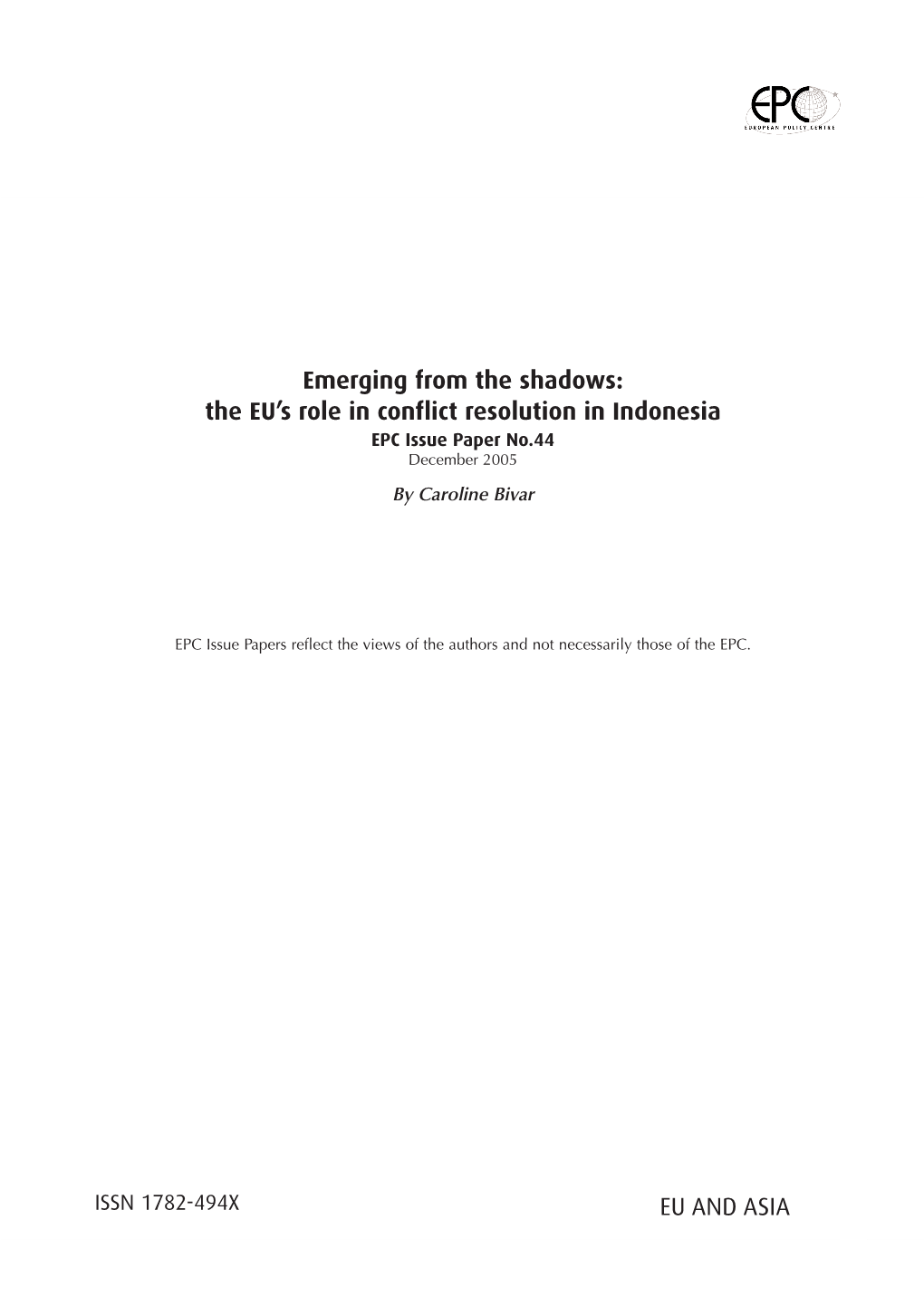 The EU's Role in Conflict Resolution in Indonesia