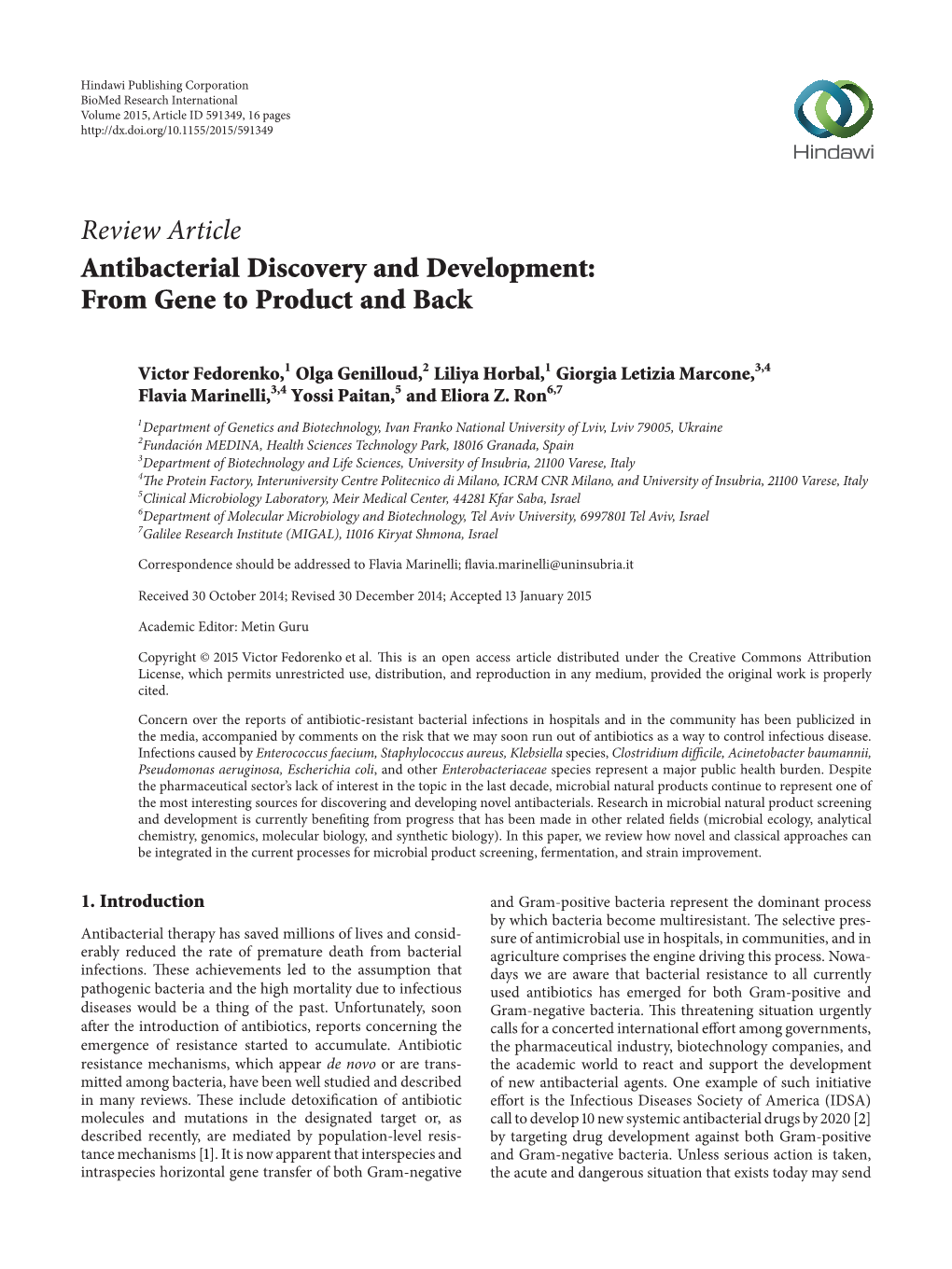 Review Article Antibacterial Discovery and Development: from Gene to Product and Back