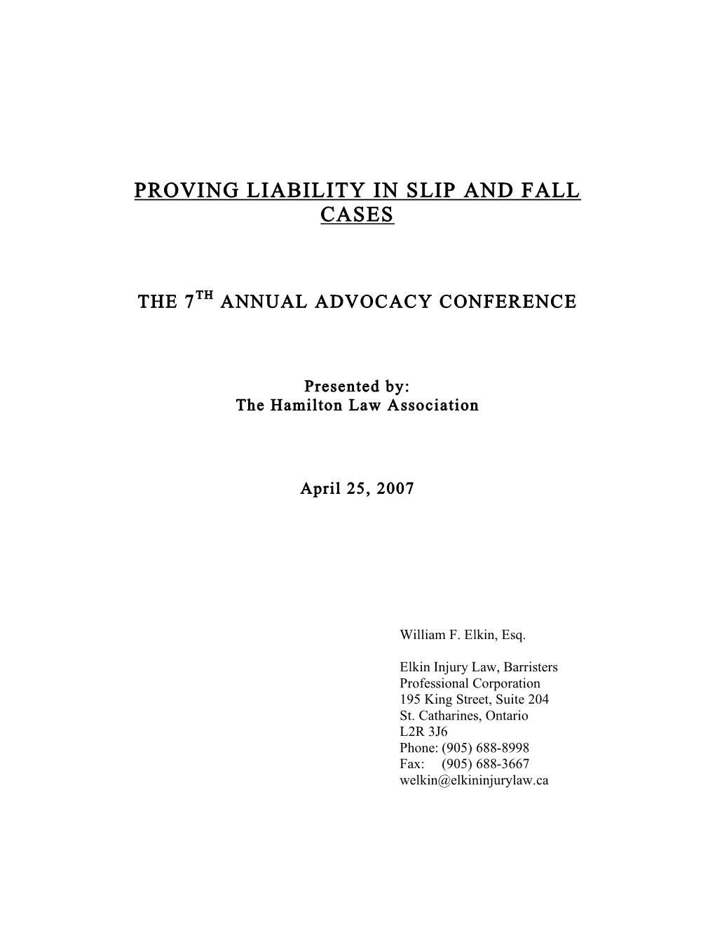 Proving Liability in Slip and Fall Cases