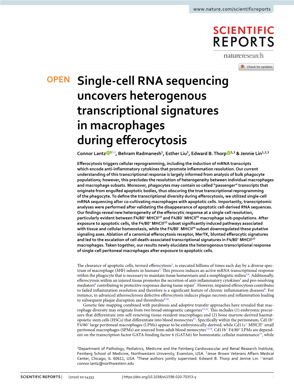 Single-Cell RNA Sequencing Uncovers Heterogenous Transcriptional