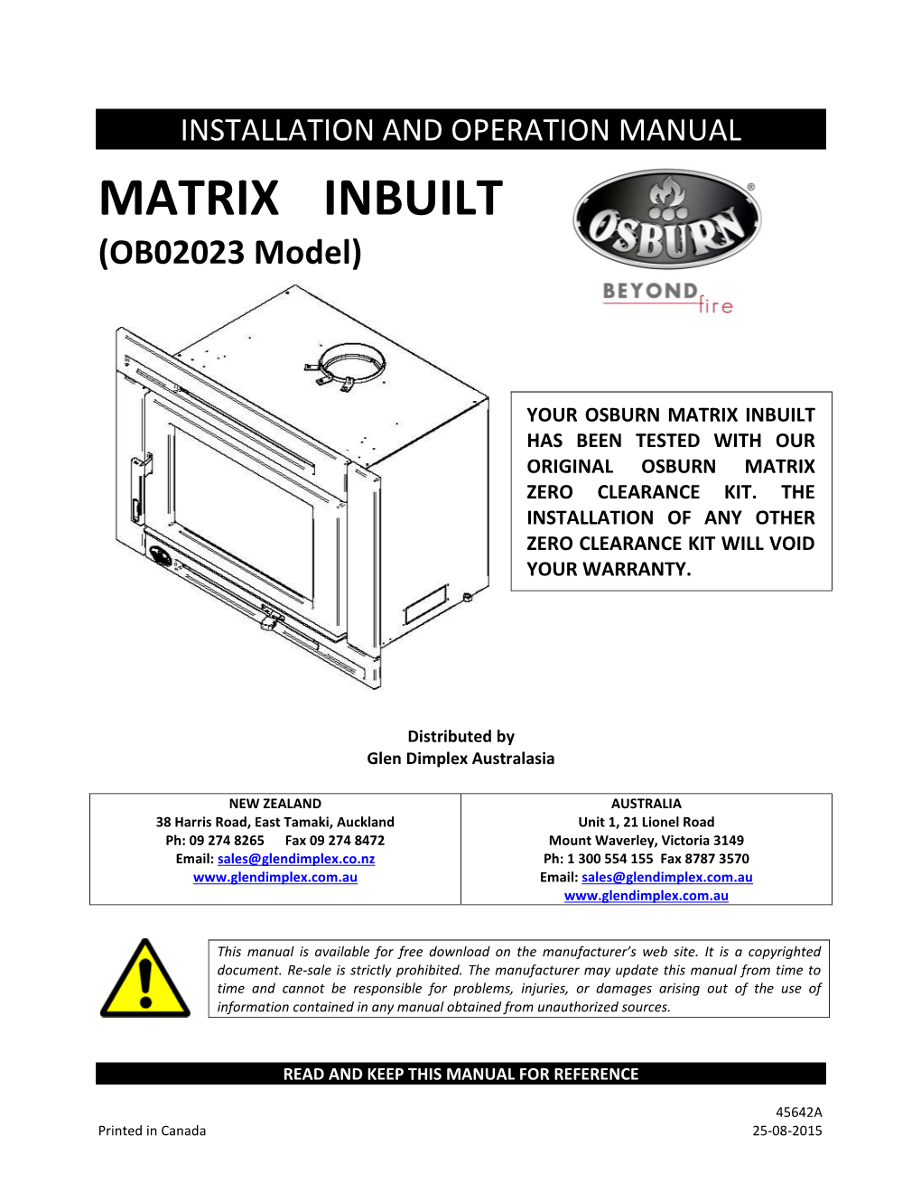 MATRIX INBUILT (OB02023 Model)