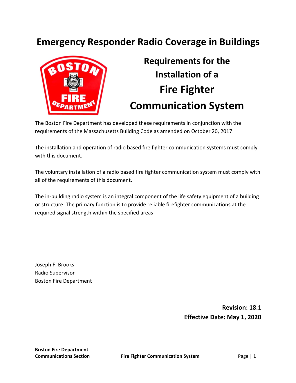 Fire Fighter Communication System