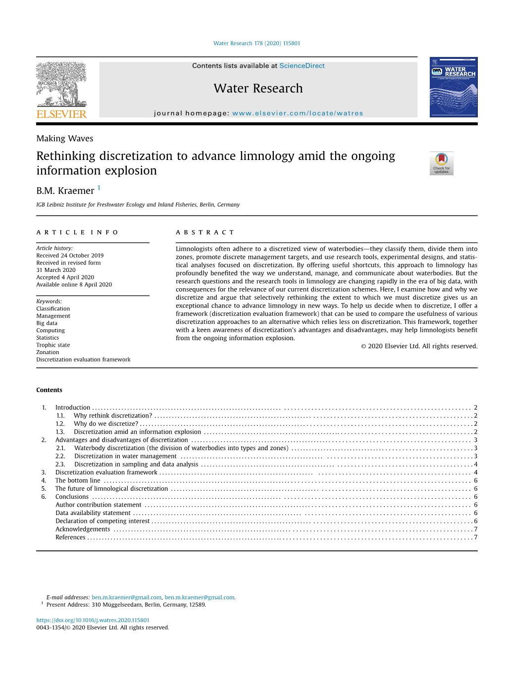 Rethinking Discretization to Advance Limnology Amid the Ongoing Information Explosion