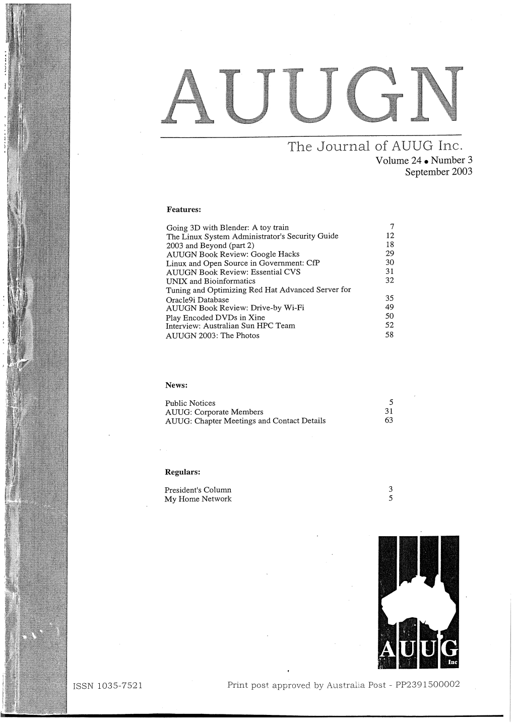 The Journal of AUUG Inc. Volume 24 ¯ Number 3 September 2003