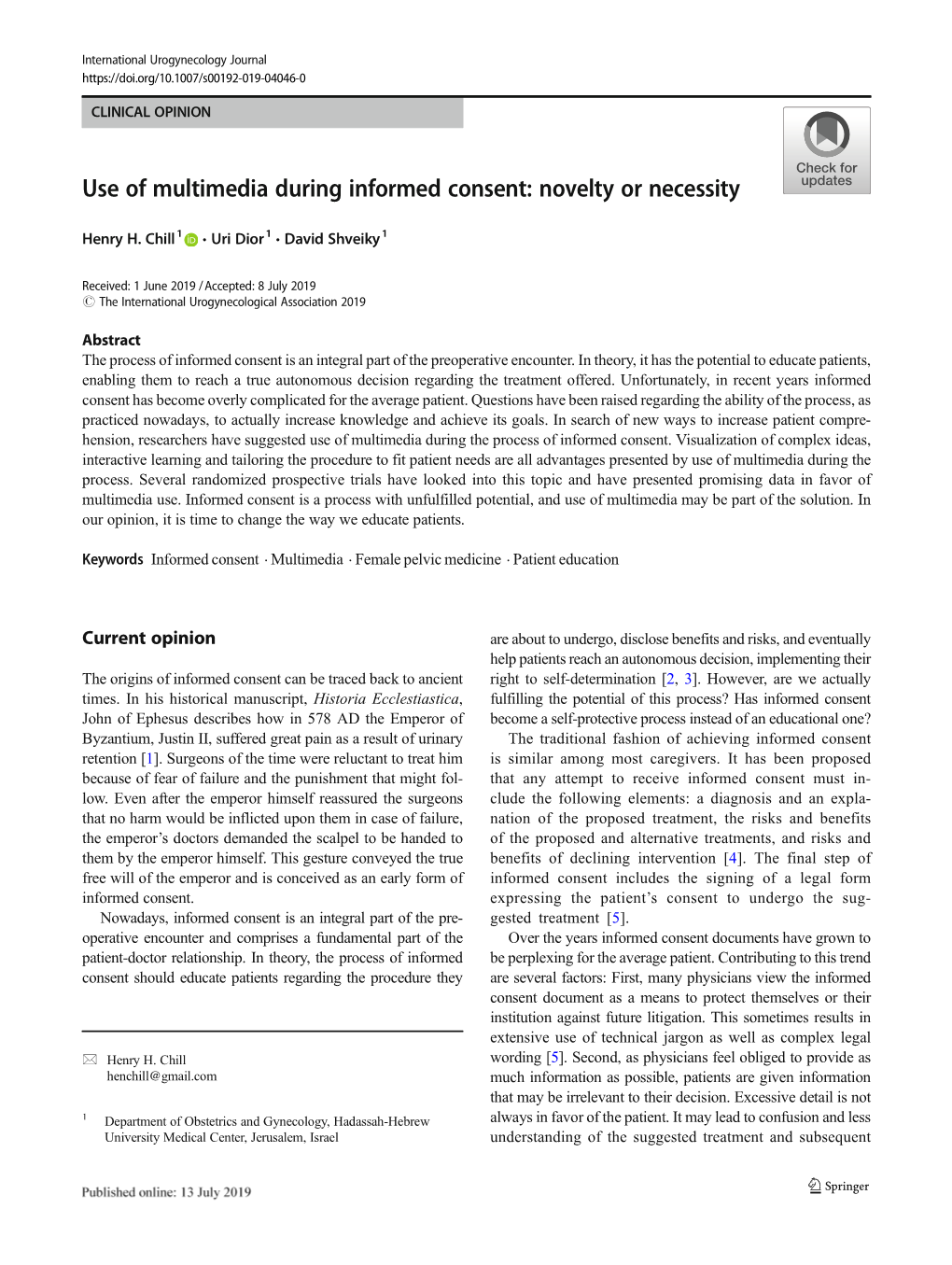 Use of Multimedia During Informed Consent: Novelty Or Necessity