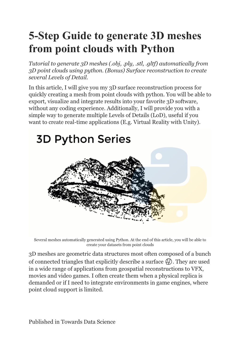 5-Step Guide to Generate 3D Meshes from Point Clouds with Python