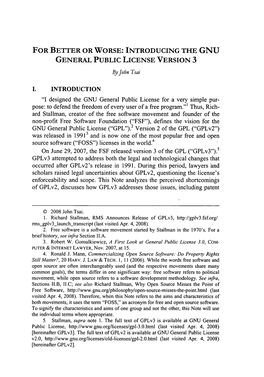 Introducing the Gnu General Public License Version 3