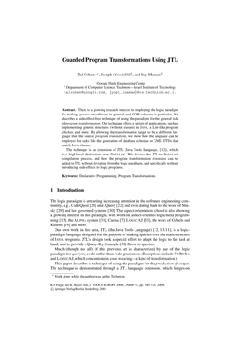 Guarded Program Transformations Using JTL