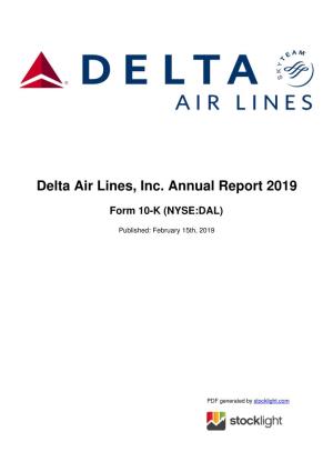 Delta Air Lines, Inc. Annual Report 2019