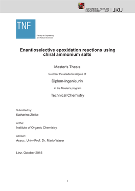 Enantioselective Epoxidation Reactions Using Chiral Ammonium Salts