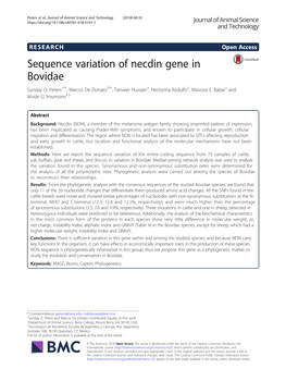 Sequence Variation of Necdin Gene in Bovidae Sunday O