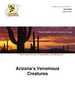 Arizona's Venomous Creatures
