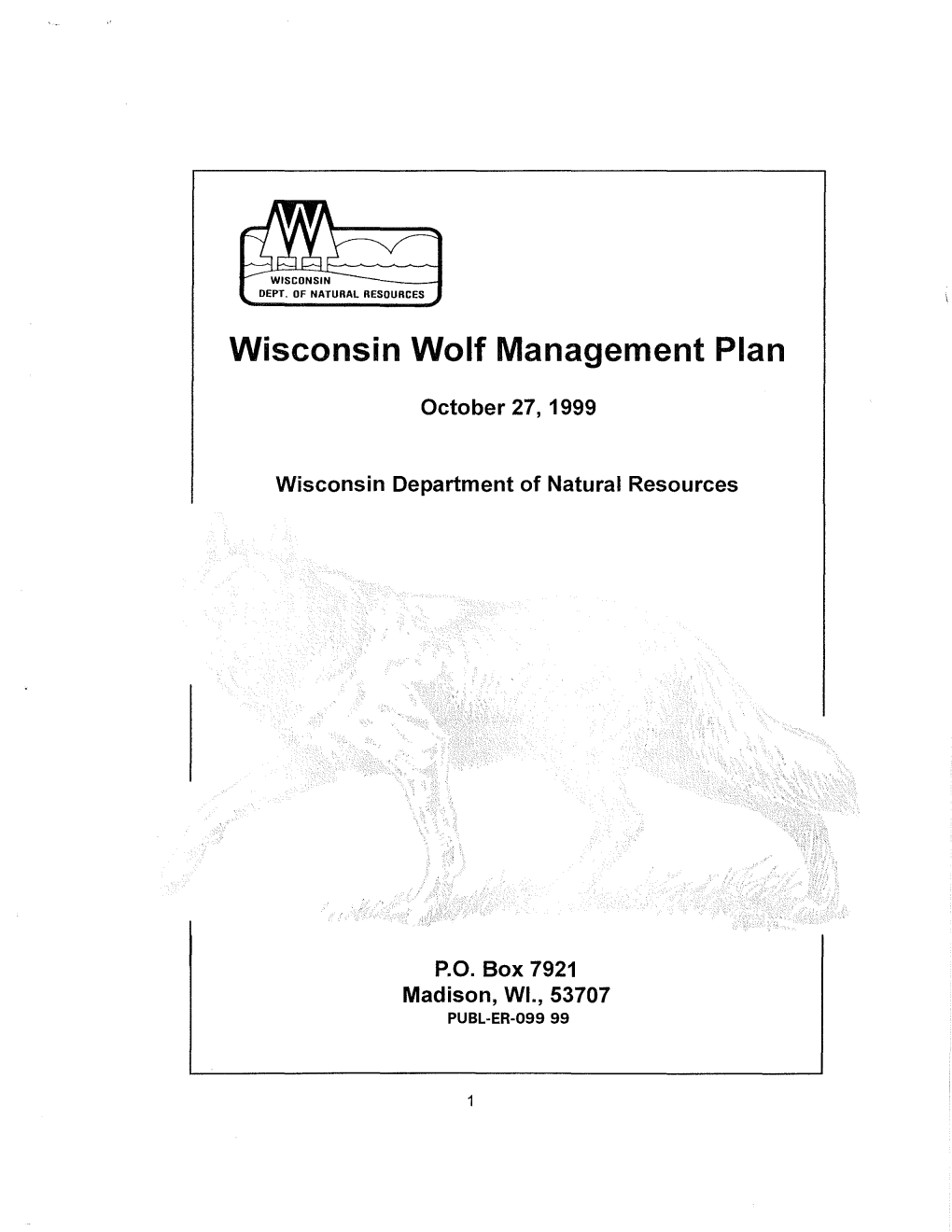Wisconsin Wolf Management Plan