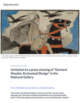 Gerhard Munthe. Enchanted Design” in the National Gallery