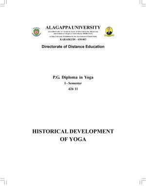 HISTORICAL DEVELOPMENT of YOGA Reviewer Dr K