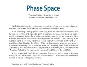 Phase Space Was Wholly Cast at That Time, It Was Not Completely Appreciated Until the Late 20Th Century