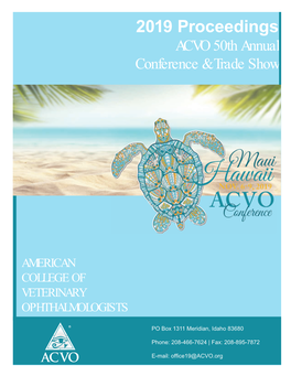 2019 Proceedings ACVO 50Th Annual Conference & Trade Show