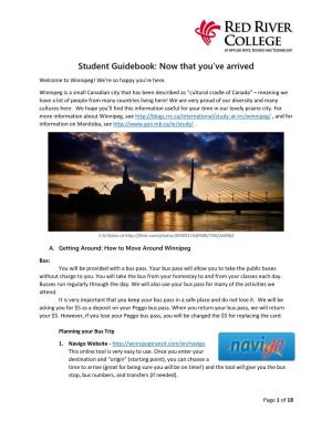 Student Guidebook: Now That You've Arrived